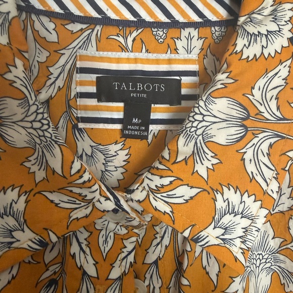 Talbots Yellow Floral Button Down Shirt - Picture 6 of 7